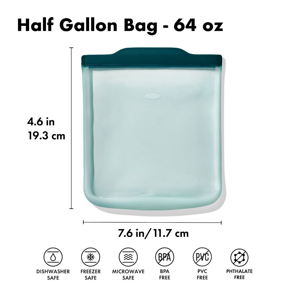 Silicone Reusable Bag - Half Gallon Bag (64 oz) - Lagoon U1