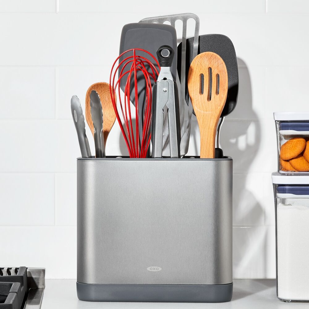Adjustable Stainless Steel Utensil Holder - Large C3