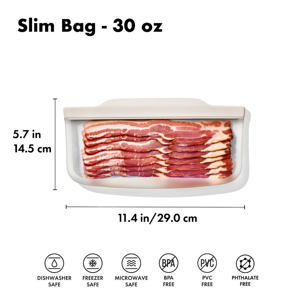 Silicone Reusable Bag - Slim Bag (20 oz) - Oat Z7