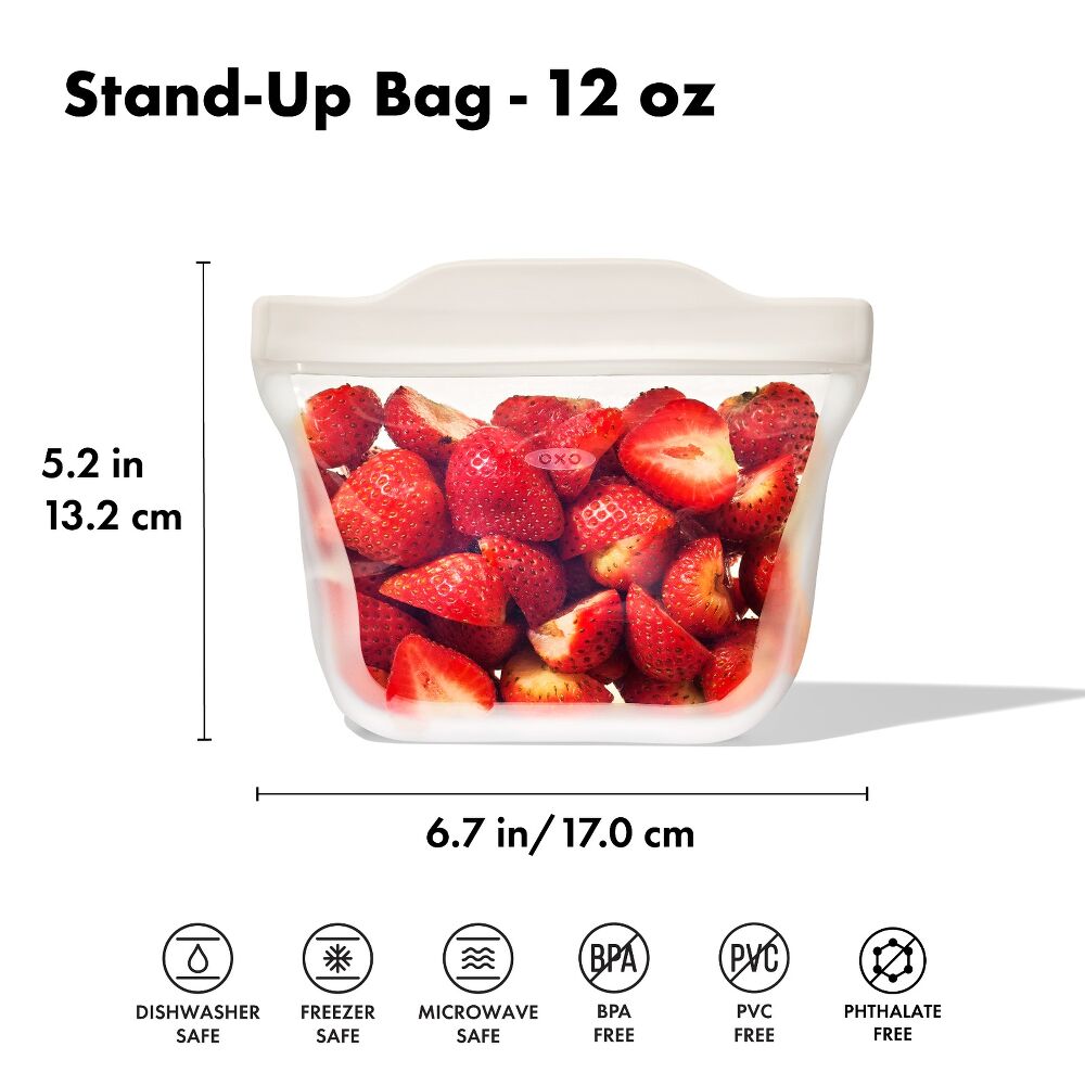 Silicone Reusable Bag - Stand-Up Snack (12 oz) – Oat C4