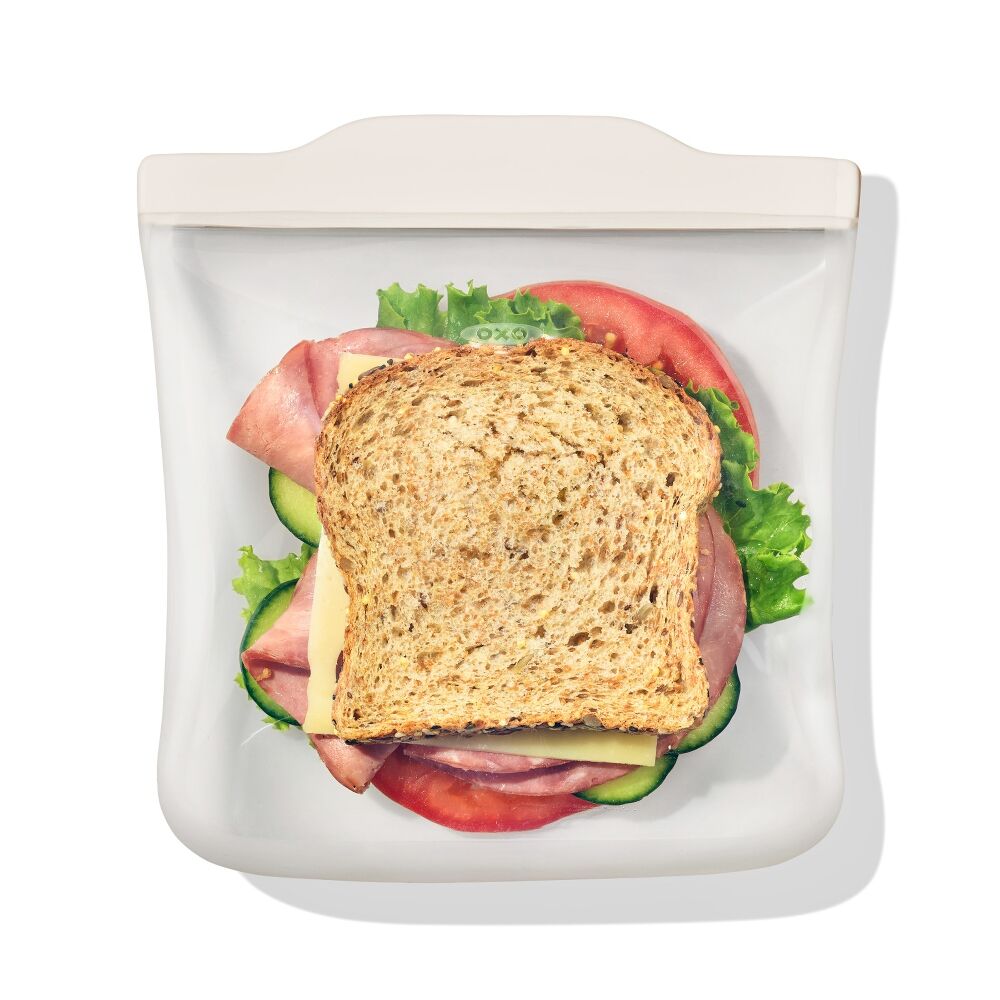 Silicone Reusable Bag - Sandwich Bag (28 oz) - Oat X5