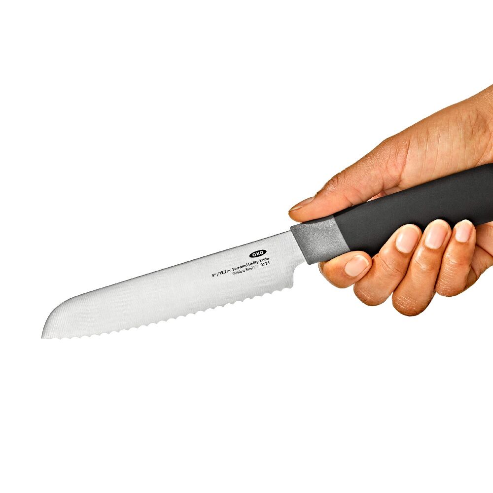 5 in Serrated Utility Knife with Locking Sheath N3