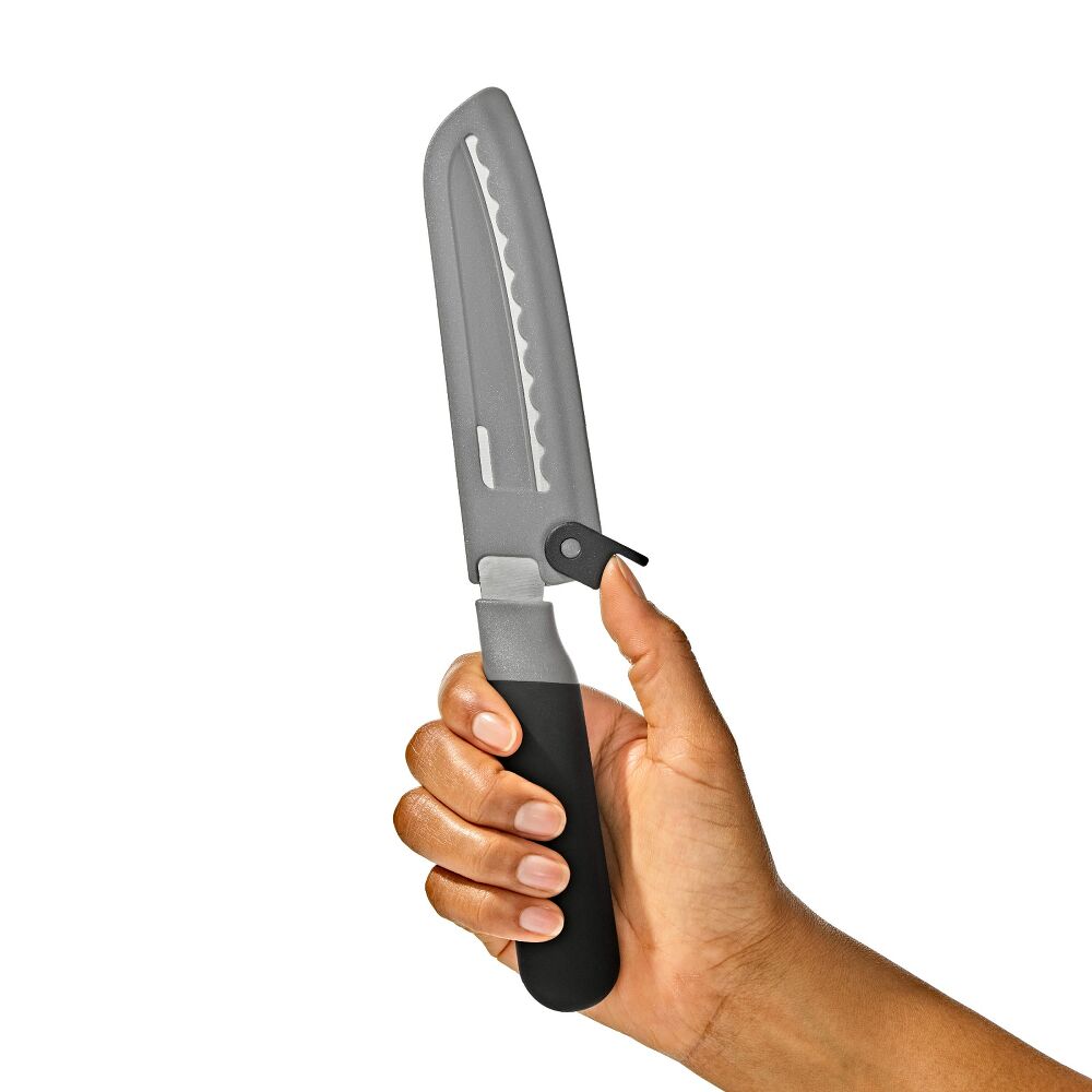 5 in Serrated Utility Knife with Locking Sheath K2