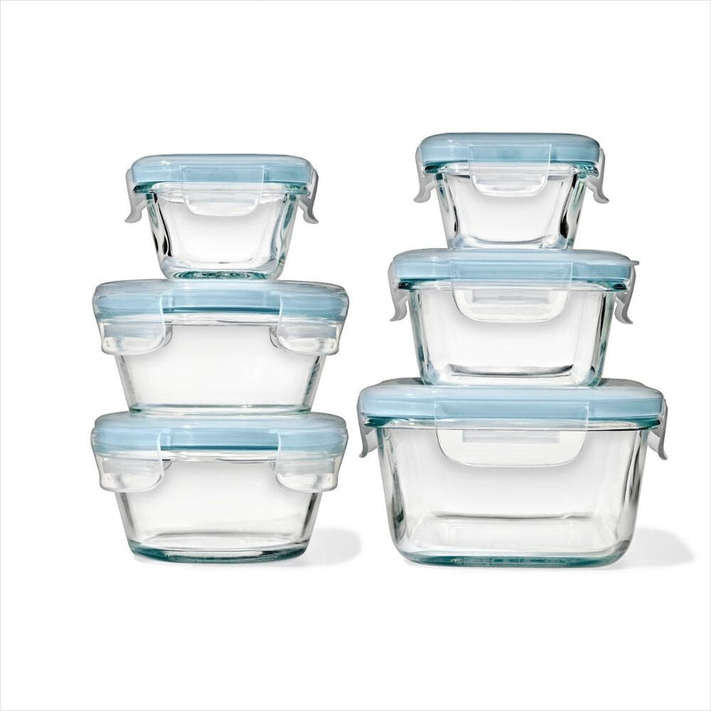 12-Piece Smart Seal Glass Container Set - Arctic Blue R9