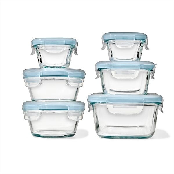 12-Piece Smart Seal Glass Container Set - Arctic Blue R9