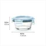 Smart Seal 1-Cup Glass Round Container - Arctic Blue C1