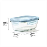 Smart Seal 1.6-Cup Glass Rectangle Container - Arctic Blue W9