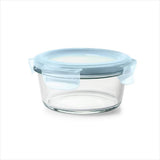Smart Seal 2-Cup Glass Round Container - Arctic Blue H2