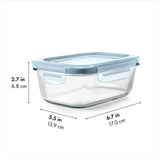 Smart Seal 3.5-Cup Glass Rectangle Container - Arctic Blue X8