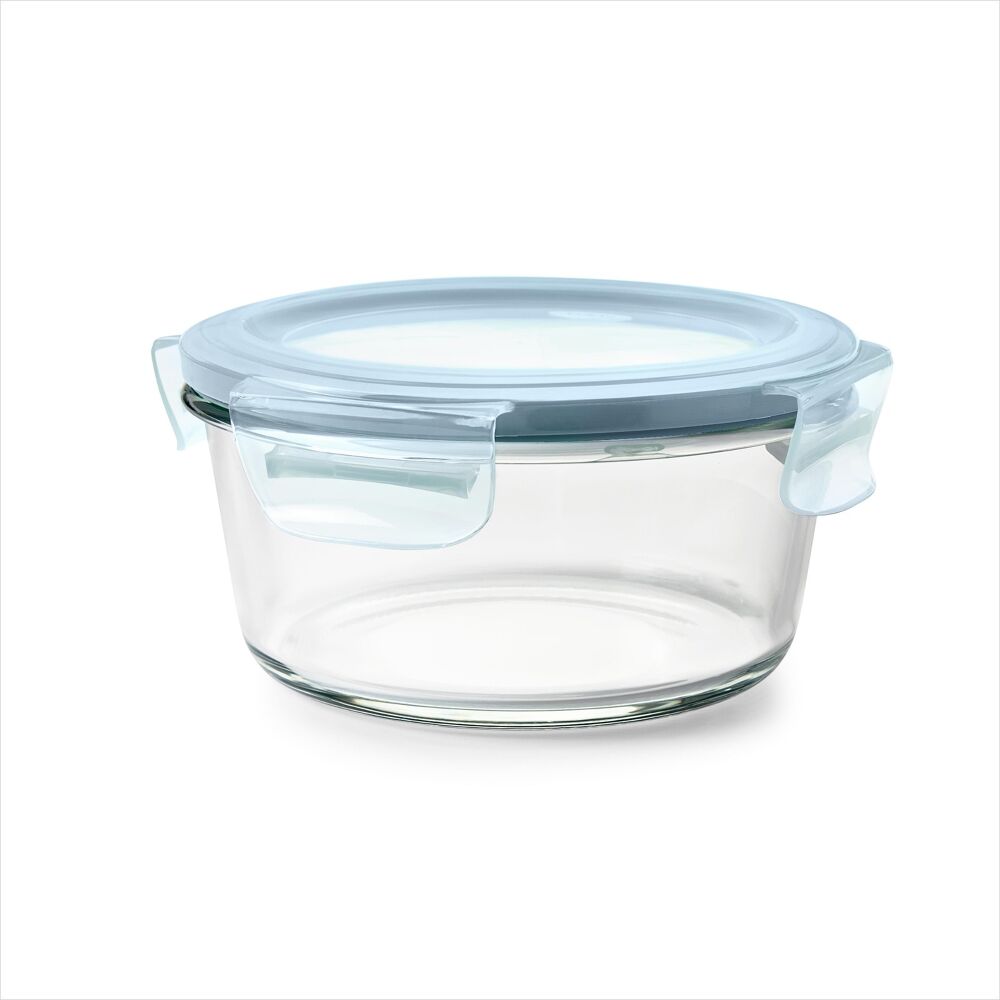Smart Seal 4-Cup Glass Round Container - Arctic Blue H9