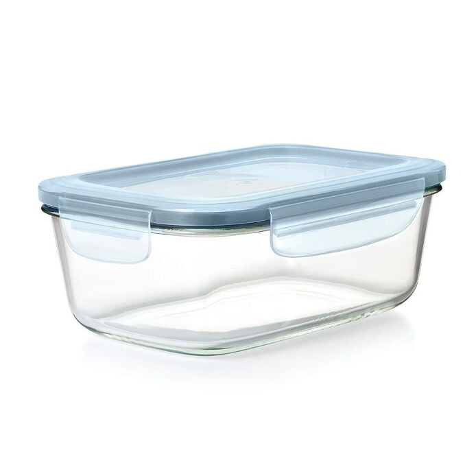 Smart Seal 8-Cup Glass Rectangle Container - Arctic Blue F8