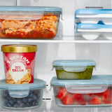 Smart Seal 2-Cup Glass Round Container - Arctic Blue H2