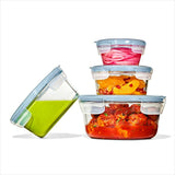 Smart Seal 2-Cup Glass Round Container - Arctic Blue H2
