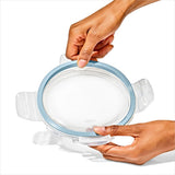 8-Piece Smart Seal Glass Round Container Set - Arctic Blue P3