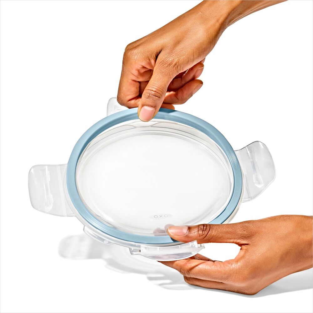 Smart Seal 2-Cup Glass Round Container - Arctic Blue H2