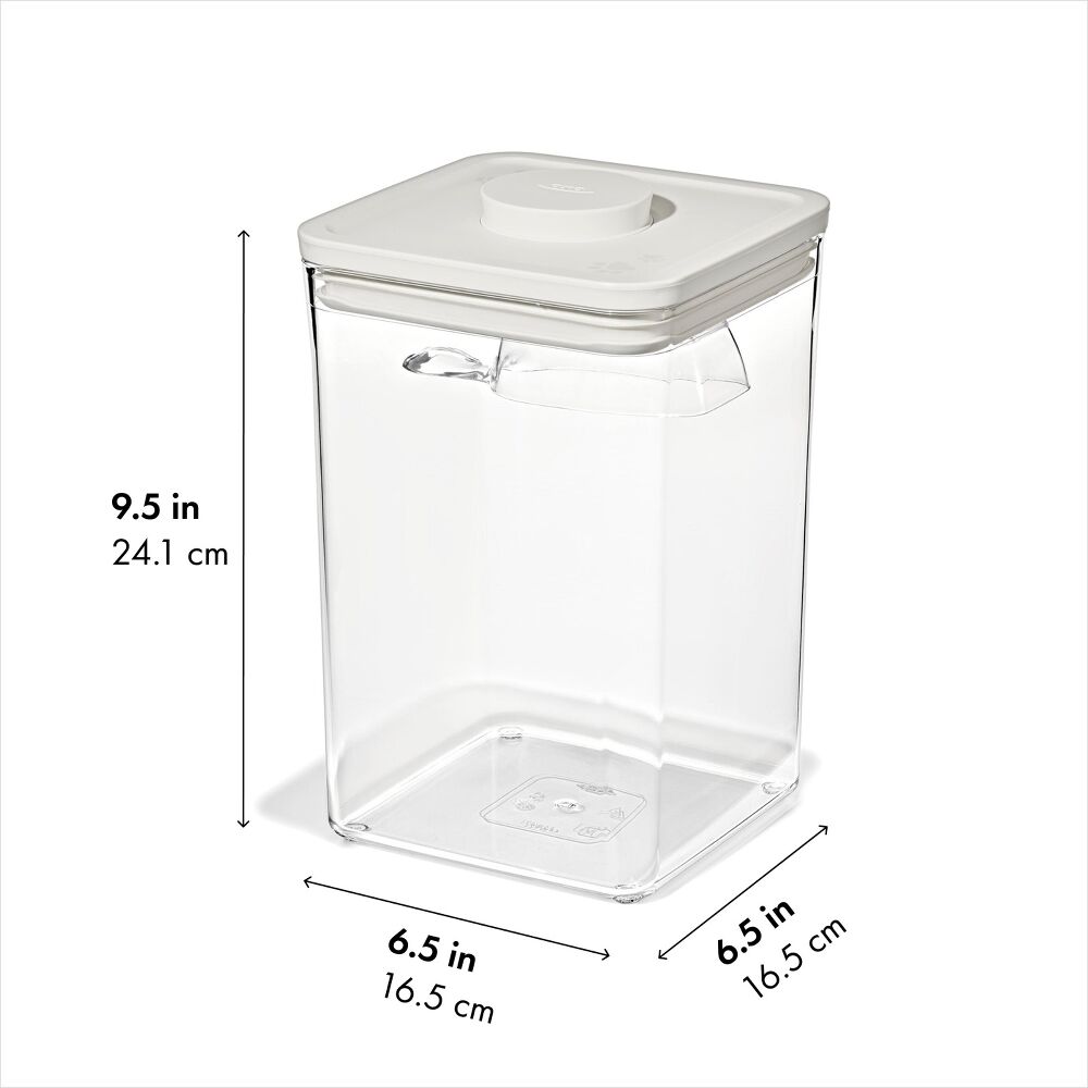 OXO Pet POP Container with Scoop — Big Square Medium — 4.4 Qt/4.2 L H2