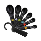 7 Piece Plastic Measuring Spoons - Black B9