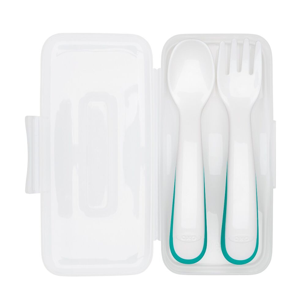 On-the-Go Plastic Fork and Spoon Set with Travel Case W8