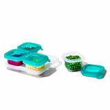 4 oz Baby Blocks™ Silicone Freezer Storage Containers - Tot Teal O3