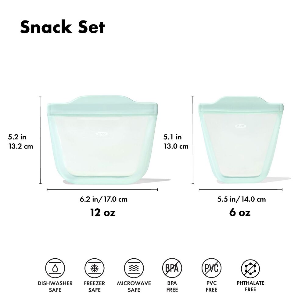 Tot Silicone Reusable Bag - 2-Piece Stand-Up Cup Set Q7