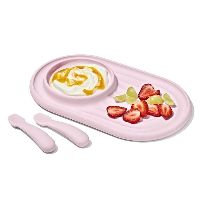 Textured Suction Plate & Spoons Set – 3-Piece Q6
