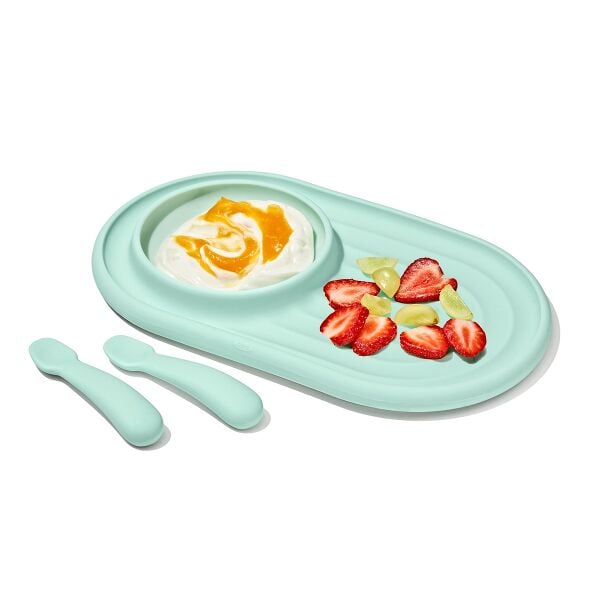 Textured Suction Plate & Spoons Set – 3-Piece Q6