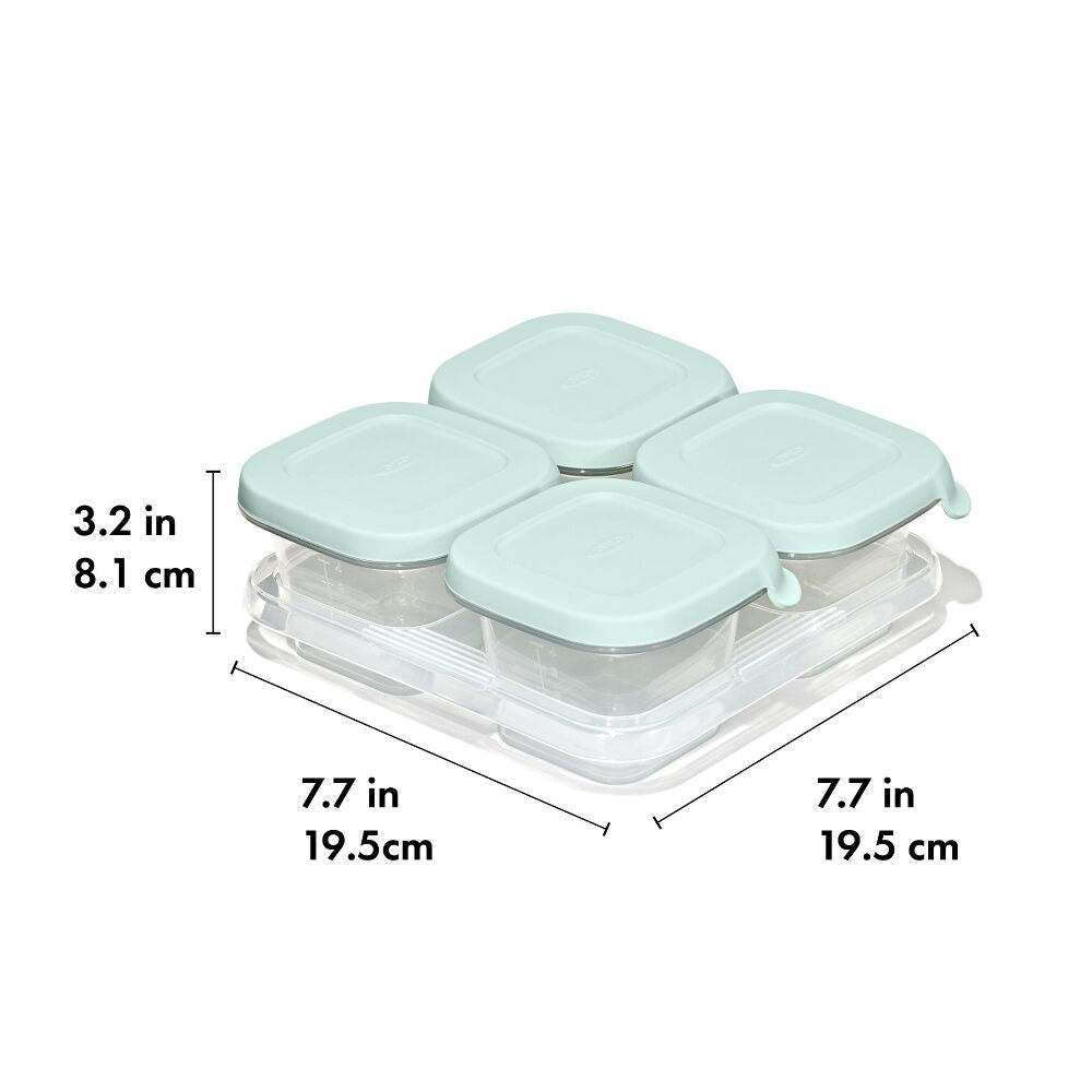 Silicone Baby Blocks Food Storage Containers (4 oz) - Opal B2